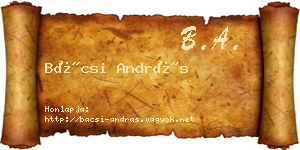 Bácsi András névjegykártya