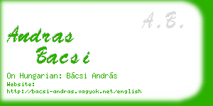 andras bacsi business card