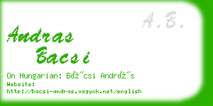 andras bacsi business card